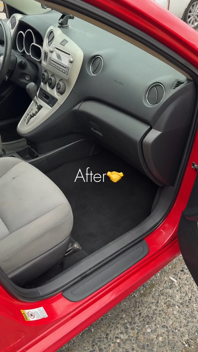 Spotless car carpet after cleaning